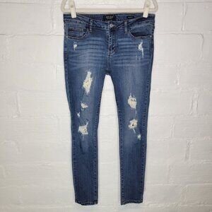 Judy Blue Women's Junior's Size 11 Jeans Skinny Fit Distressed Lace Patches